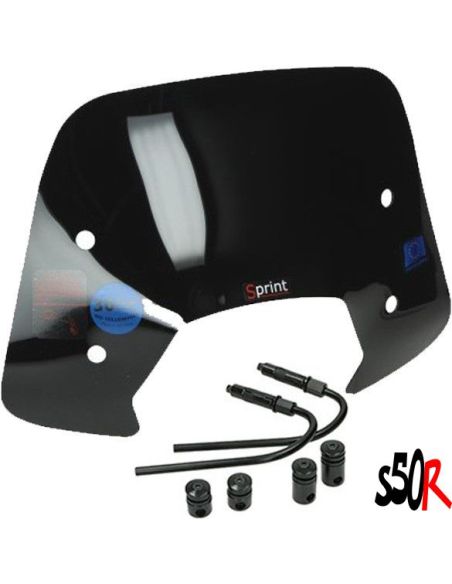Bulle sport courte noir brillant Vespa sprint 2T et 4T