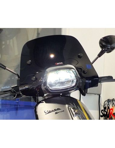 Bulle sport courte noir brillant Vespa sprint 2T et 4T