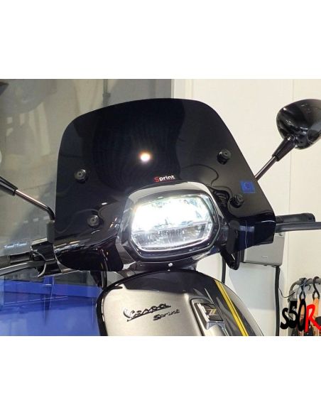 Bulle sport courte noir brillant Vespa sprint 2T et 4T