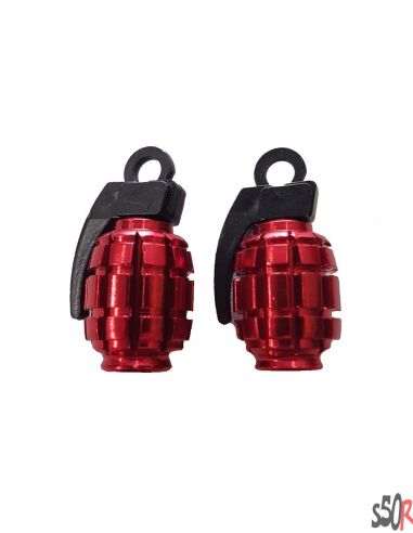 Bouchons de valve - Grenades - rouge