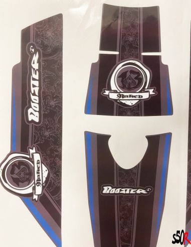 Kit déco MBK Booster naked type origine bleu/gris - défaut couleur - Scoot 50 Racing