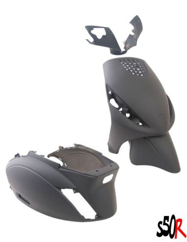 Carénage Avant Piaggio Zip SP 2 LC En Noir Mat - Tablier Avant Pour Modèle Refroidi à Eau, Finition Martelée