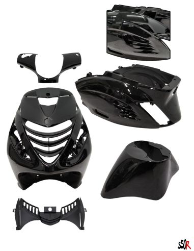 Kit carénage Piaggio Zip - Sp evo - noir brillant - Scoot 50 Racing