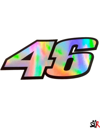 Autocollant 46 perso holographique - Scoot 50 Racing