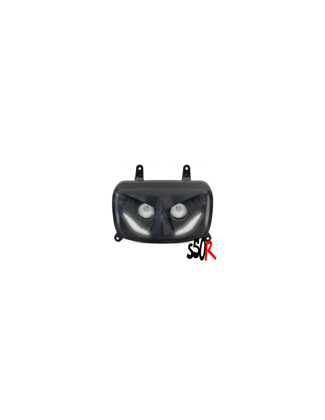 TNT 201301 Mask 4 Halogen LED Headlight Set – MBK Booster Spirit 50 1996-2003, Black