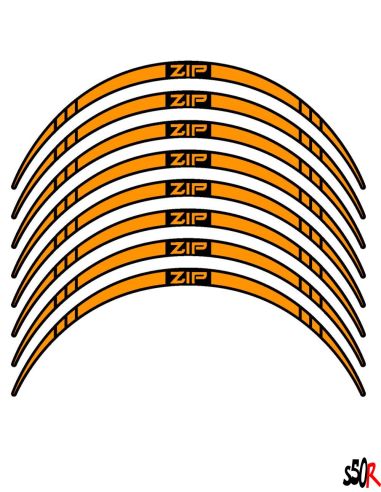 Liseret de jante zip - pointe - 10 pouces - n°7 - Scoot 50 Racing