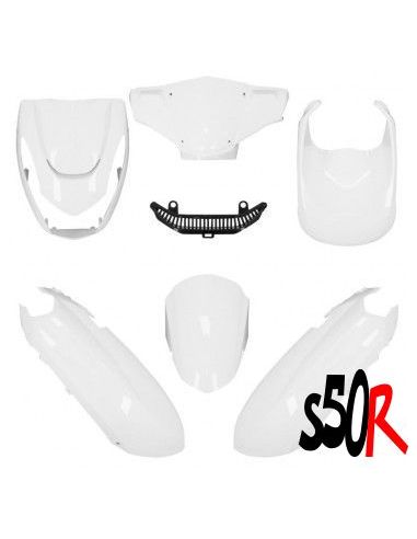Kit carénage Peugeot kisbee 2010/2023 blanc brillant  Scoot 50 Racing