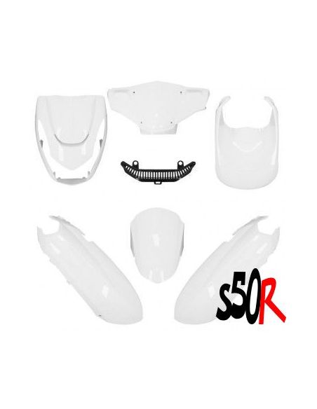 Kit carénage Peugeot kisbee 2010/2023 blanc brillant  Scoot 50 Racing
