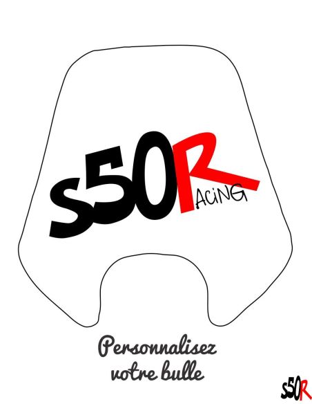 Bulle 100% personnalisable Piaggio Zip 2t et 4t - Scoot 50 Racing