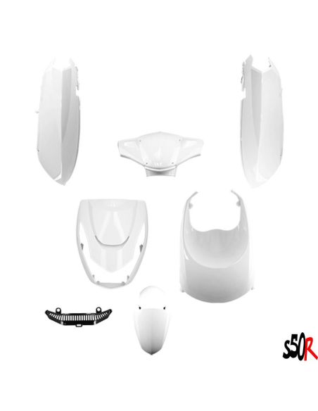 Kit carénage Peugeot kisbee 2010/2023 blanc brillant  Scoot 50 Racing