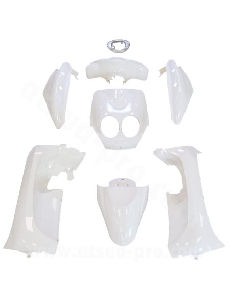 Kit carénage mbk nitro yamaha aerox - blanc brillant 8p