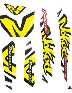 Kit déco MBK Booster naked type origine jaune  - Scoot 50 Racing