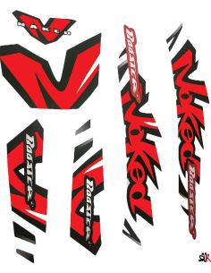 Kit déco MBK Booster naked type origine rouge  - Scoot 50 Racing