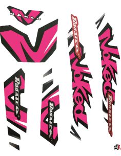 Kit déco MBK Booster naked type origine rose  - Scoot 50 Racing