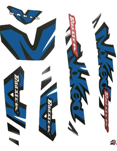 Kit déco MBK Booster naked type origine bleu foncé - Scoot 50 Racing