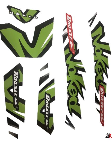 Kit déco MBK Booster naked type origine vert - Scoot 50 Racing
