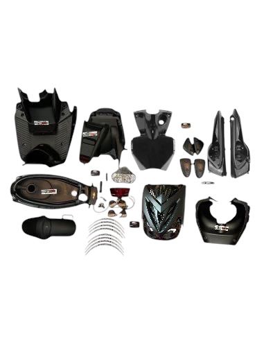 Ensemble carénage complet mbk Stunt Yamaha slider - noir mat/ noir brillant scoot 50 racing