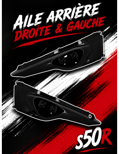 Aile arriére droite et gauche noir brillant MBK stunt slider - Scoot 50 Racing
