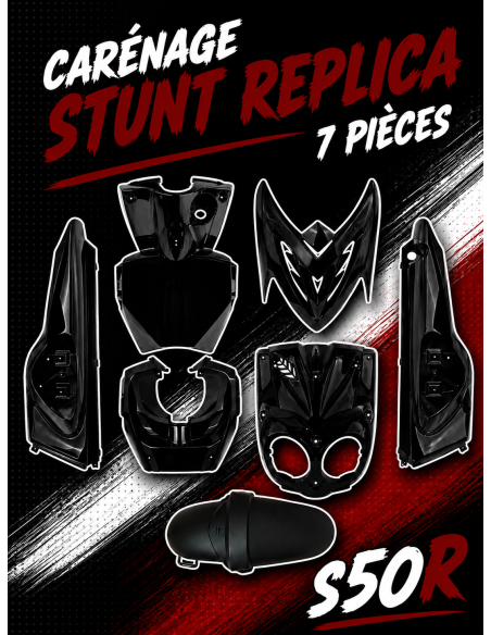 Kit carénage MBK Stunt replica - noir brillant
