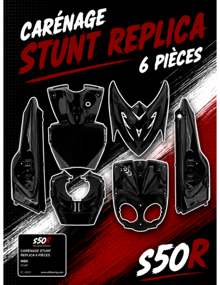 Kit carénage MBK Stunt replica - noir brillant