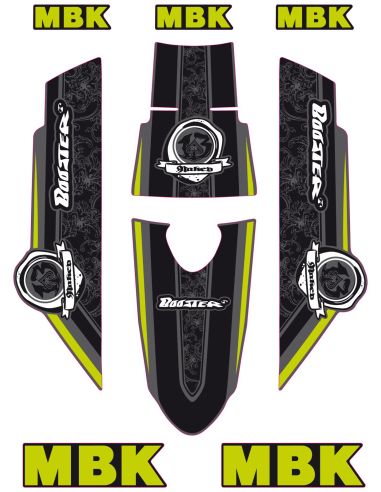 Kit déco MBK Booster naked type origine vert - Scoot 50 Racing
