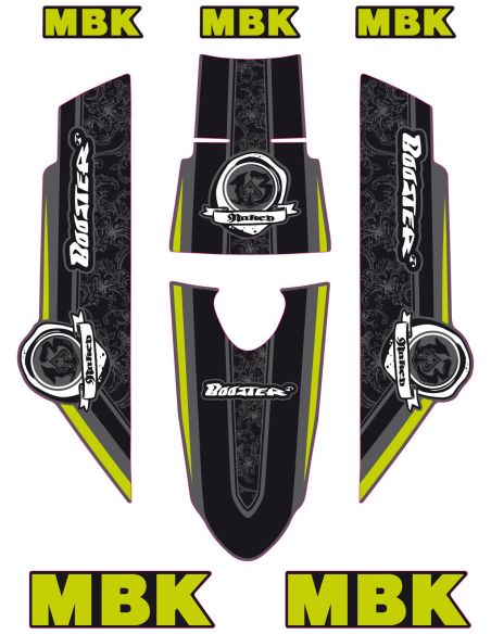 Kit déco MBK Booster naked type origine vert - Scoot 50 Racing