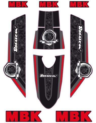 Kit déco MBK Booster naked type origine rouge - Scoot 50 Racing