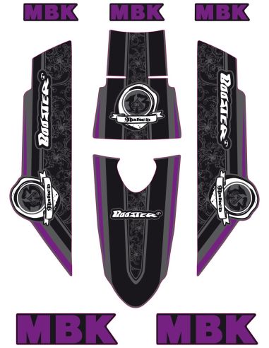 Kit déco MBK Booster naked type origine violet - Scoot 50 Racing