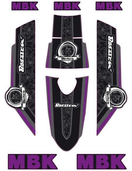 Kit déco MBK Booster naked type origine violet - Scoot 50 Racing