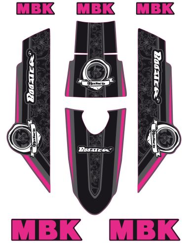 Kit déco MBK Booster naked type origine rose - Scoot 50 Racing