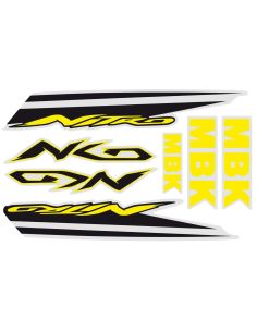 Kit déco nitro type origine n°2 jaune / fond gris - Scoot50racing