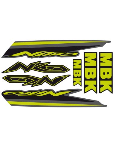 Kit déco nitro type origine n°7 vert / fond noir - Scoot50racing