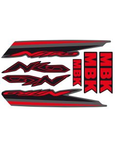 Kit déco nitro type origine n°9 rouge / fond noir  - Scoot50racing
