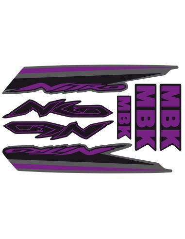 Kit déco nitro type origine n°13 violet / fond noir  - Scoot50racing