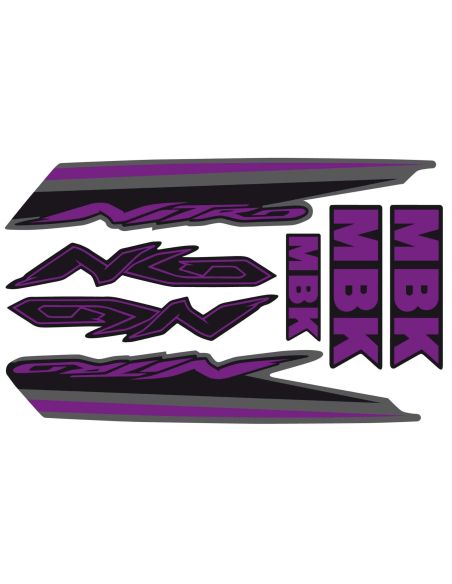 Kit déco nitro type origine n°13 violet / fond noir  - Scoot50racing