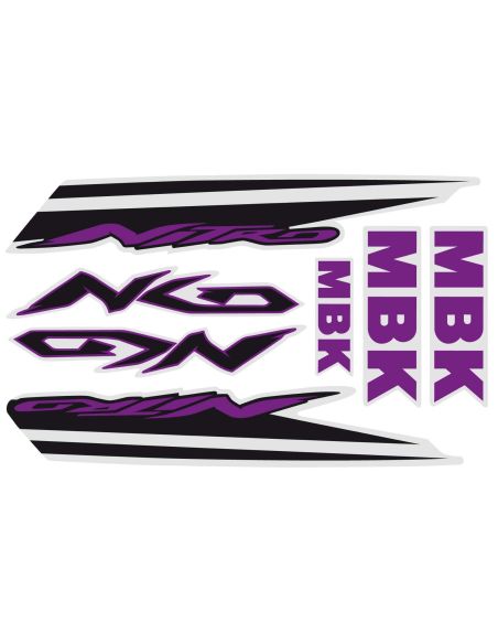 Kit déco nitro type origine n°14 violet / fond gris  - Scoot50racing