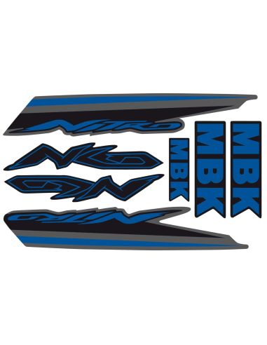 Kit déco nitro type origine n°15 bleu foncé / fond noir  - Scoot50racing